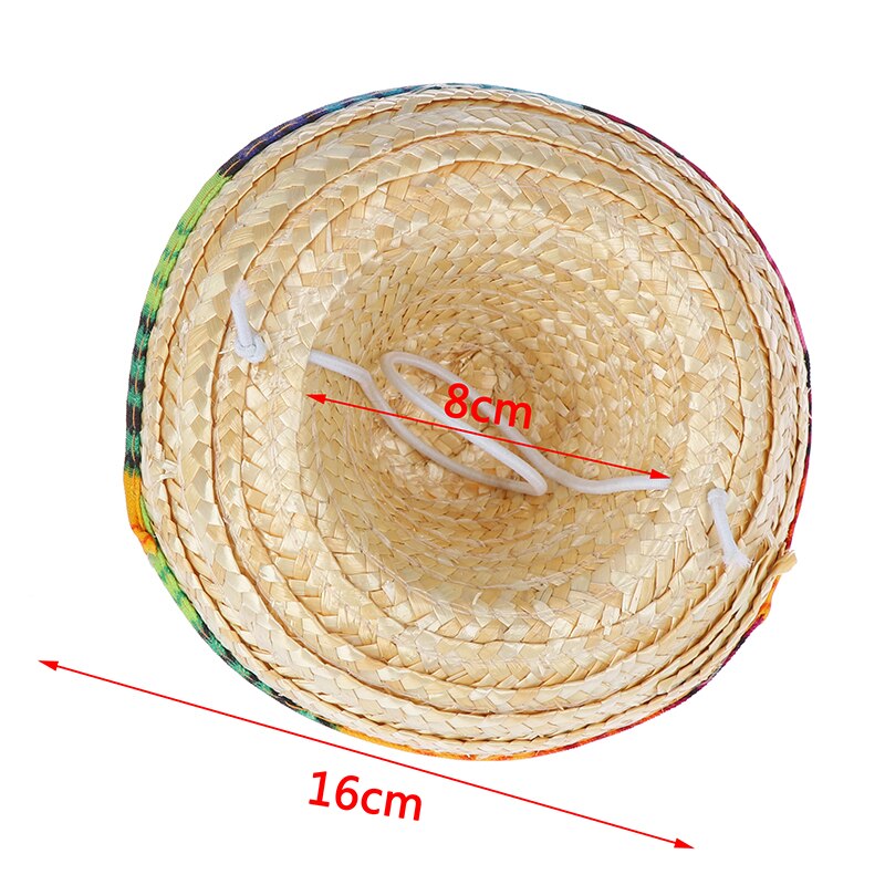 1Pcs Mini Honden Stro Hoed Sombrero Kat Zonnehoed Beach Party Stro Hoeden Honden Hawaii Stijl Hoed Voor honden Funny Acc