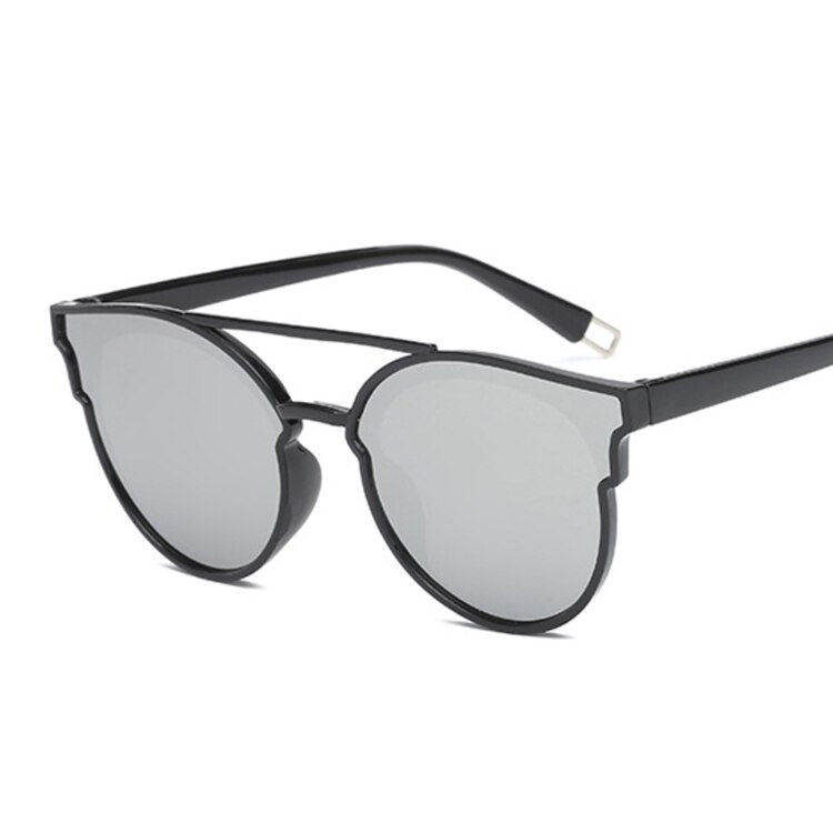 Cat eye solbriller kvinder mærke retro solbriller kvinder dame briller oculos de sol feminino lunette soleil: Sølv