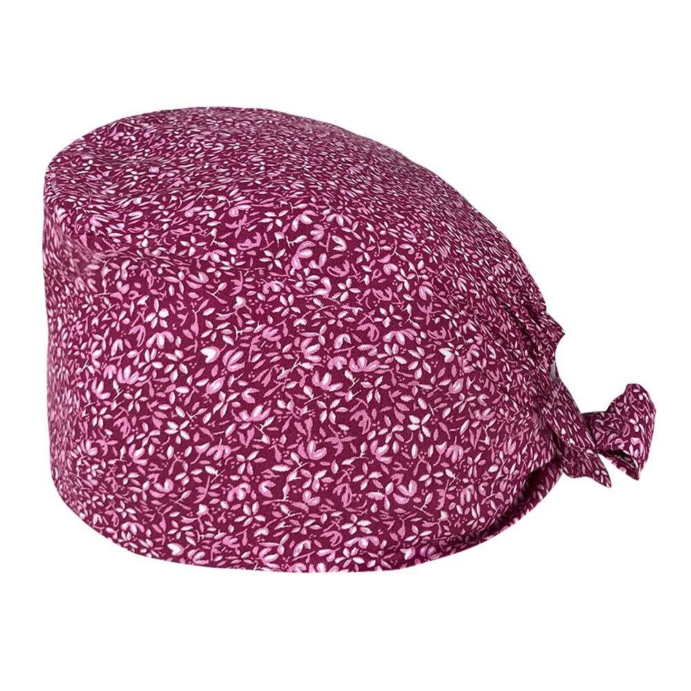 Unisex cotton and linen cartoon cute printing nursing hat lab spa pet shop working cap breathable nurse head caps: 12160