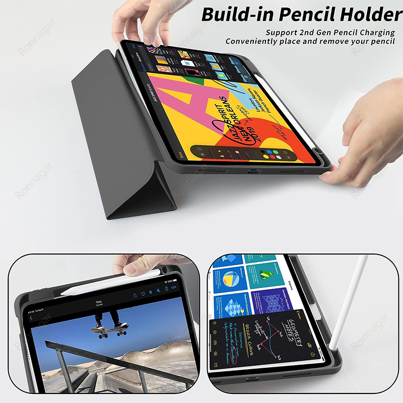 Para iPad Air 5 funda ipad Air 4 iPad iPad 10ta generación funda iPad Pro 11 M1 M2 soporte de silicona soporte de carga de lápiz de segunda generación