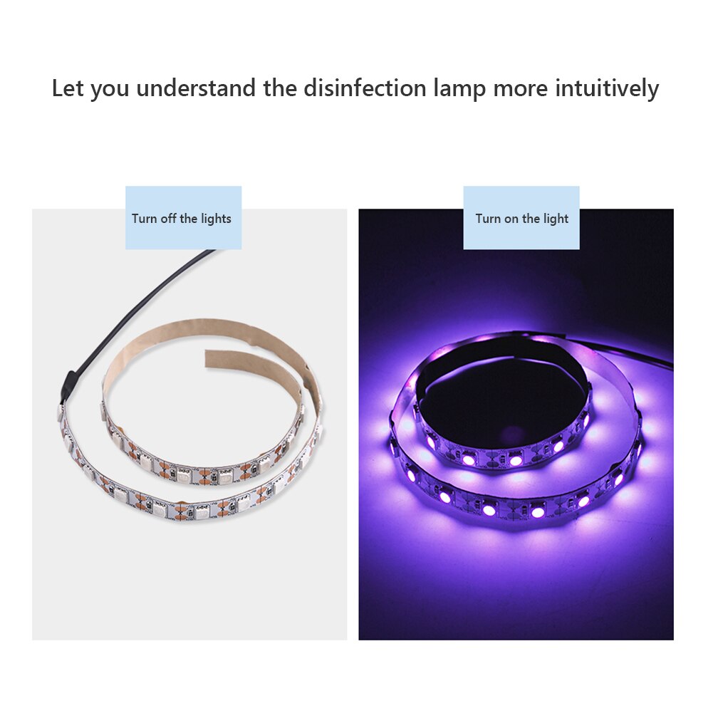 Smd 5050 5v led uvc desinfectie lichtstrip huishoudelijke usb uv sterilisator strip ultraviolet desinfectie doodt mijt reinigingsstrip