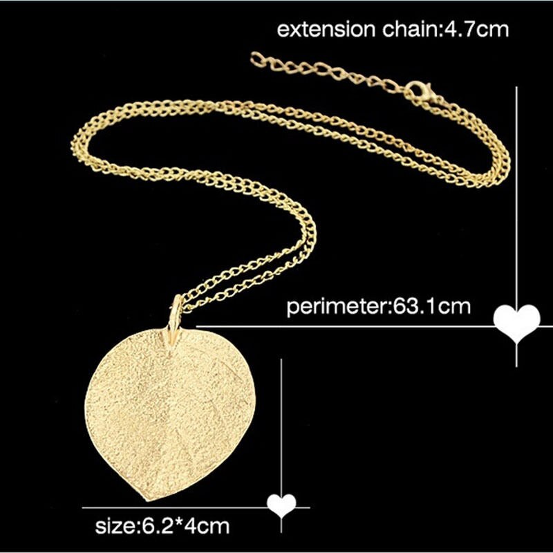 Simple Classic Pendant Necklace Feather Necklace Long Sweater Chain Statement Jewelry Choker Necklace For Women Leaf Chocker: 3