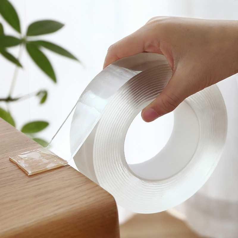 Transparante Magic Nano Tape Wasbare Herbruikbare Dubbelzijdig Plakband Nano-Geen Spoor Plakken Verwijderbare Lijm Reinigbare Huishouden