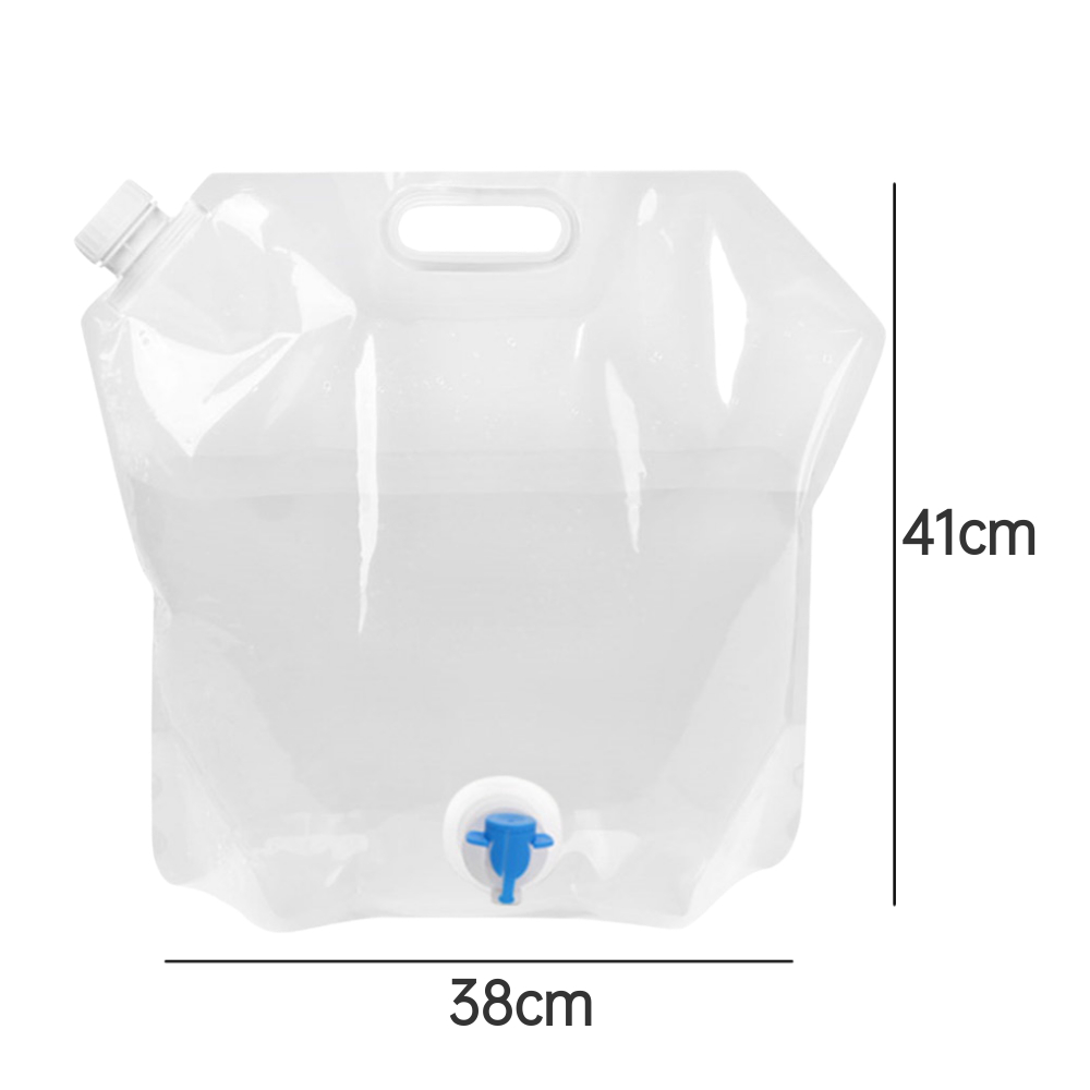 5L/10L Draagbare Outdoor Opvouwbare Folding Inklapbare Water Zakken Camping Carrier Camping Waterzak Water Fles: 10L White has Faucet