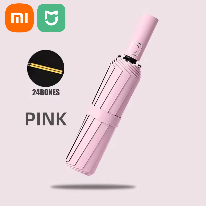 Xiaomi Mijia 24 Bone Solid Color Automatic Collapsible Umbrella Outdoor Large Format Sunshade UV Protection Automatic Umbrella: green