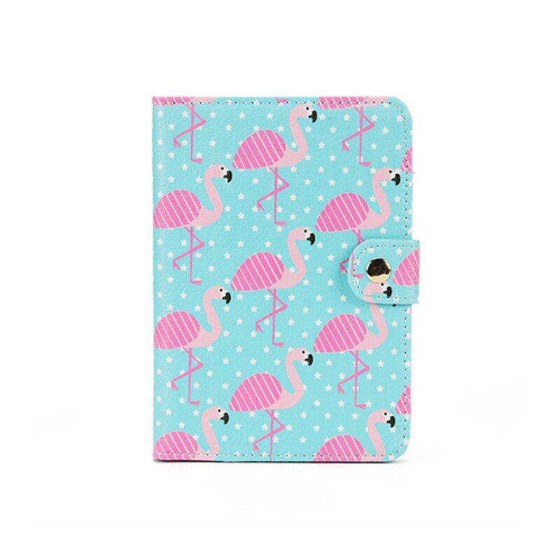 Bonamie Leuke Vrouwen Paspoort Covers Travel Accessoires Flamingo Kaart Mannen Vrouwelijke Paspoorthouder Cartoon Pu Leer Creditcard Zak: Flamingo