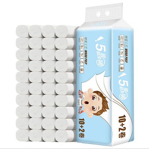 6/12/14/18 rolls Durable Toilet Roll Paper Home Kitchen Bath Toilet Roll Paper Tissue Roll 4 Layers Thicken Toilet Roll Paper: 12 Rolls