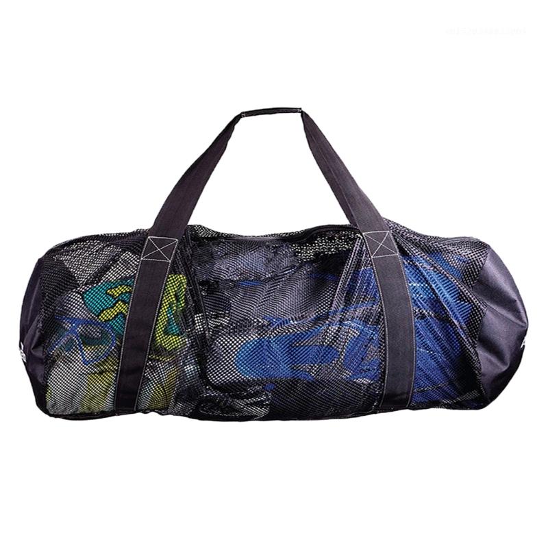Borsa a rete portatile per attrezzatura da sub con cravatta a pantofola borsa da immersione a rete grande capacità calda: 90cm