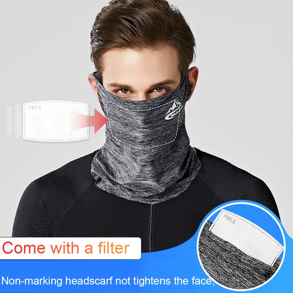 Multifunktionelt ansigtsdæksel 1 stk filter hovedbeklædning sports-pandebånd hals gamacher tørklæde åndbar bandanas til sol uv bandanas