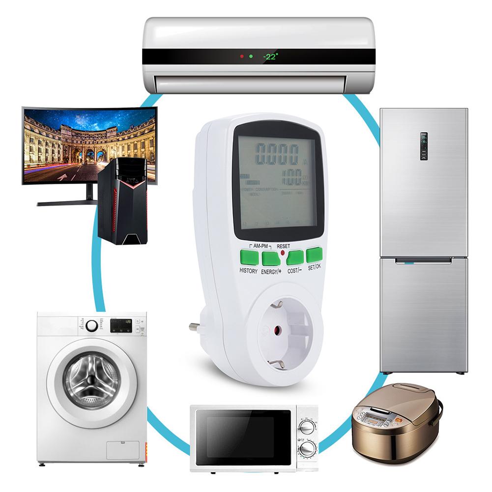 Ac Power Meter 220V Digital Wattmeter Eu Energy Meter Watt Monitoring Power Cost Map Measurement Socket Analyzer Universal