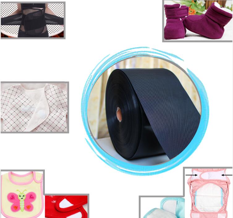 20mm (0.78 ") * 1 meter Wit/zwart haken en lussen Super zachte baby huid-vriendelijke luier DIY kleding zelfklevende sluiting tape