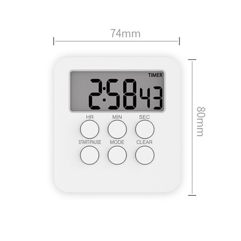 Digital Timer Count- and Count Down Time Clock AlarmClock Magnetic Backing Stand and Hanging Hole for Cooking School Gym