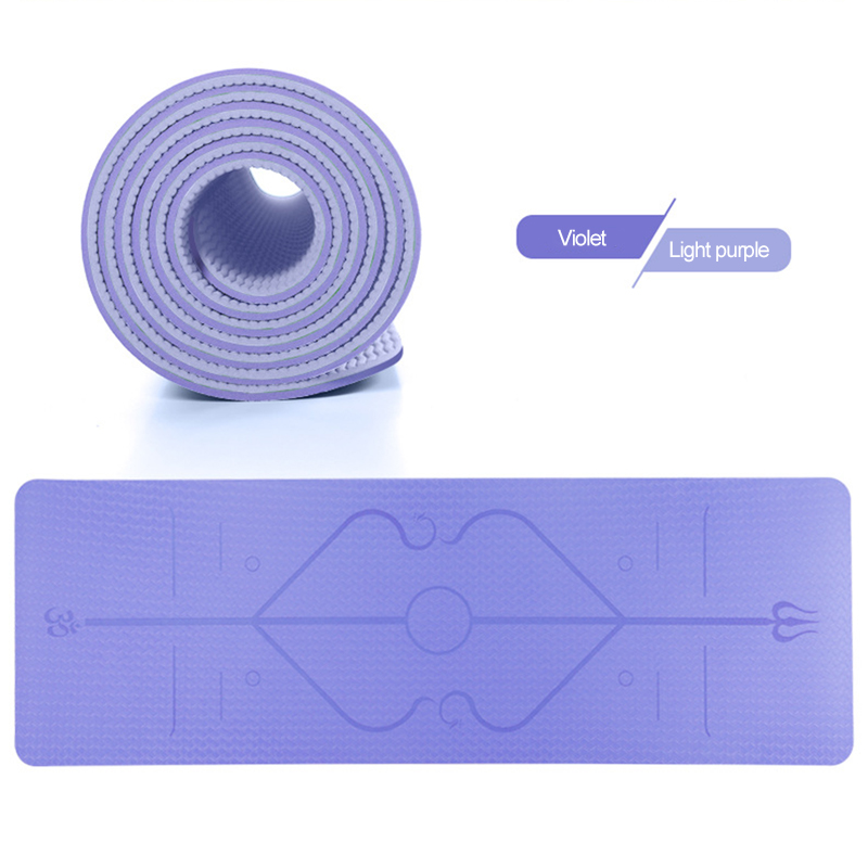TPE Yoga Double Layer Non-Slip Mat Yoga Exercise Pad with Position Line For Fitness Gymnastics and Pilates: A10