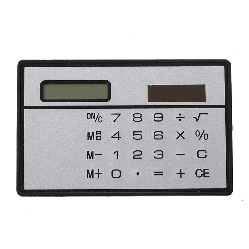 8 Cijfers Ultra Dunne Slanke Mini Creditcard Solar Power Pocket Calculator