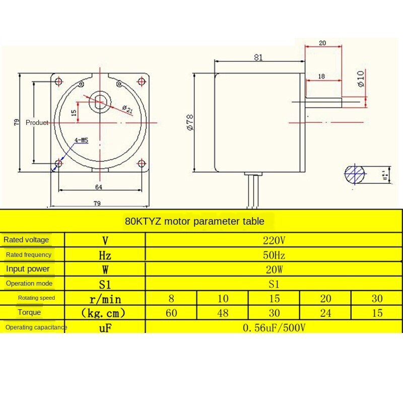 Permanent Magnet AC Synchronous Motor 60W Miniature Low Speed Positive Reversing Motor 220V Gear Reduction Small Motor