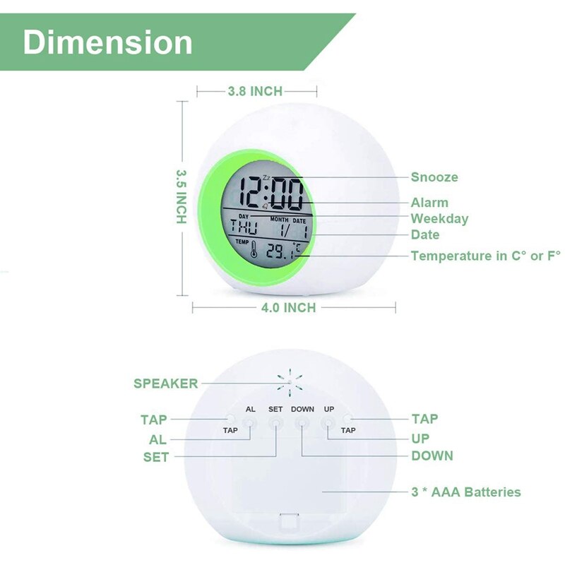Yiliaw Kinder Schlaflern-Wecker Mit Nachtlicht - Ok To Wake Uhr Mit Doppelalarm
