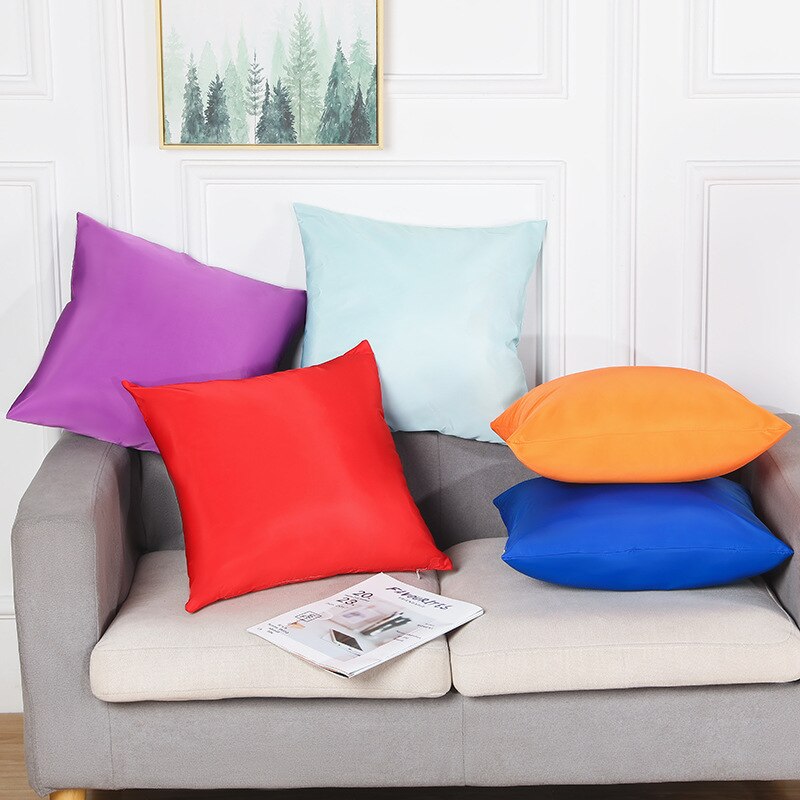 Funda de cojín de Color liso, funda de almohada impermeable para sofá, decoración del hogar, 45x45CM