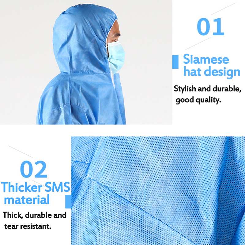 Waterdichte, eenmalige oliebestendige beschermende overall voor het spuiten van verf, het decoreren van kleding, overalls, werkkleding
