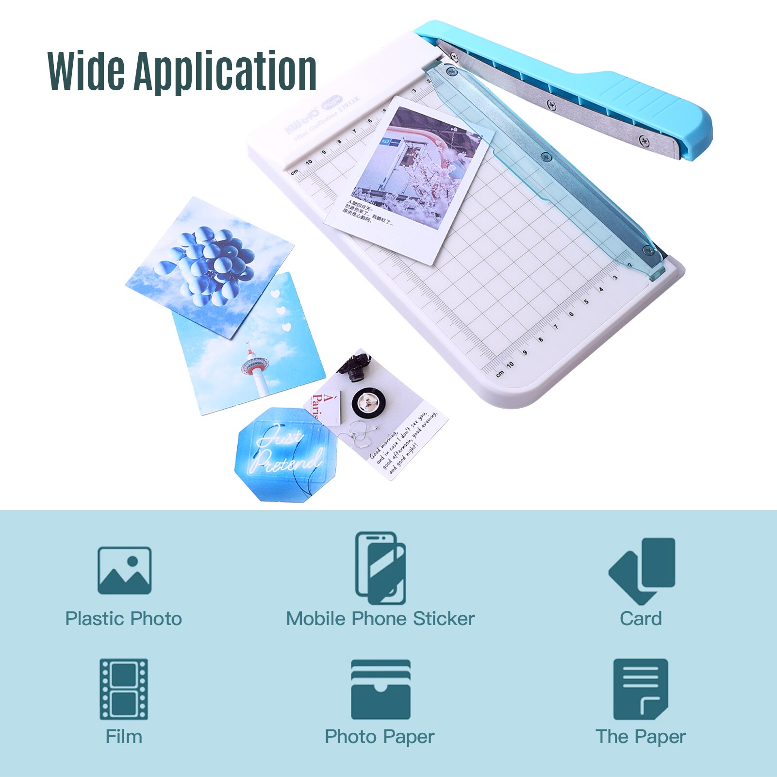 KW-trio Mini Paper Trimmer 6-Inch Guillotine Paper Cutter Photo Cutting Machine 10 Sheets Capacity with Line and Scale