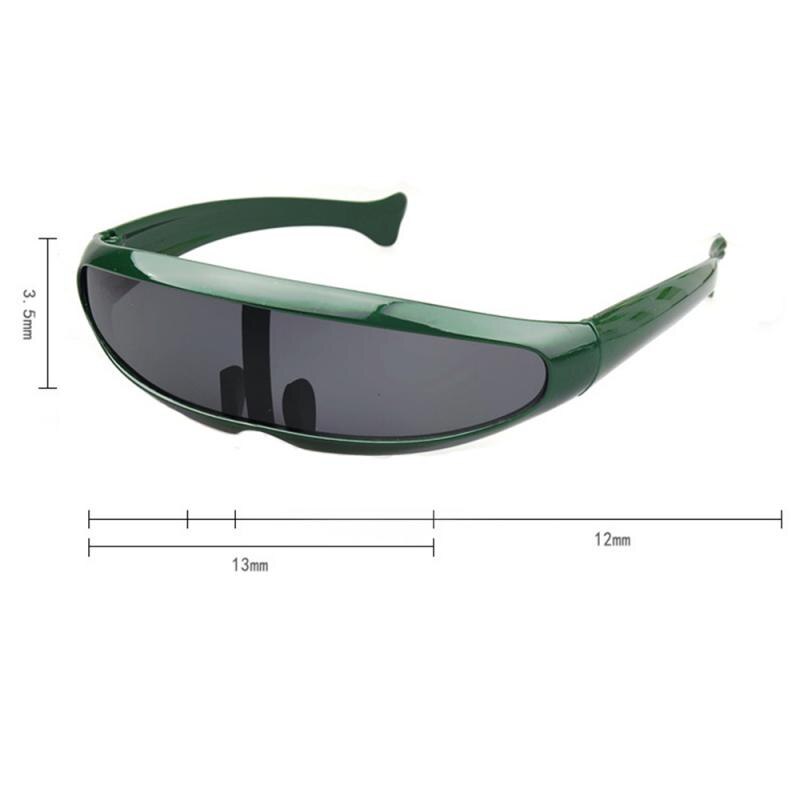 Lunettes drôles en plastique couleur miroir lentille unique visière lunettes de soleil Cyclops Cosplay femmes hommes lunettes de fête pour les enfants