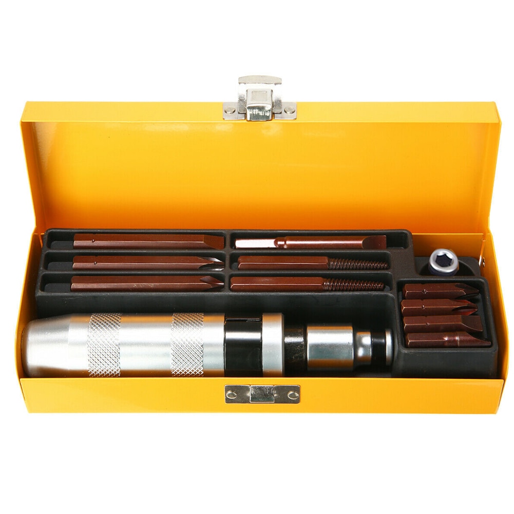 12pcs Socket Electric Flat Impact Driver Bits Screwdriver Set Screw Drill Extractor Practical Kit Hand Tool With Case Non Slip