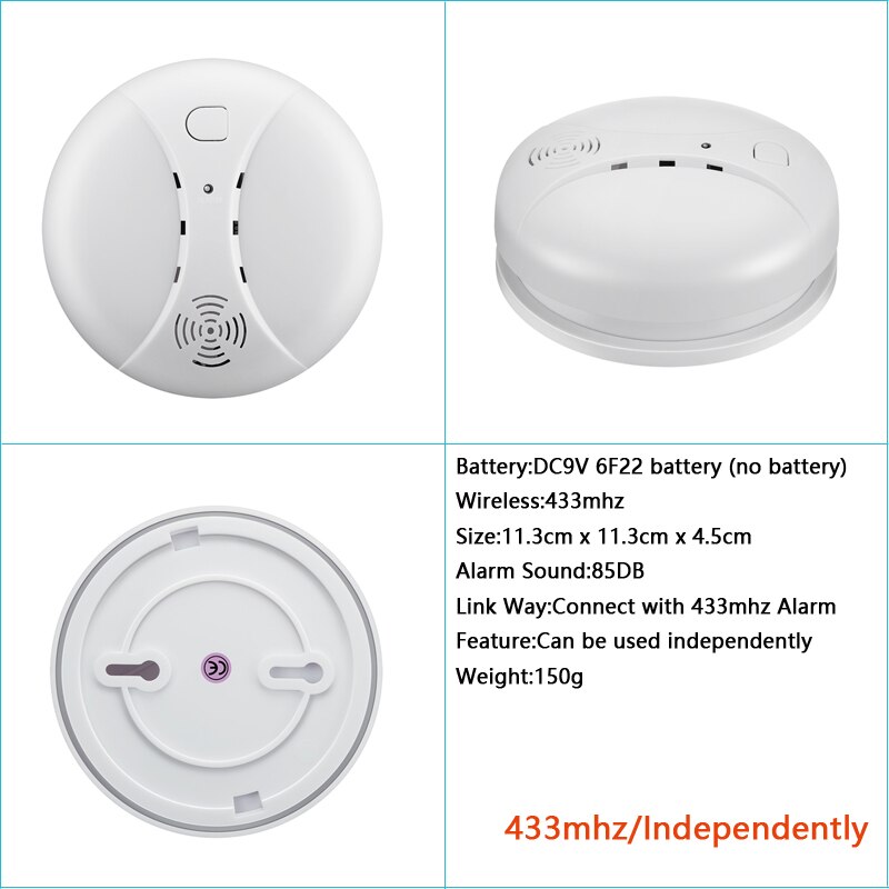 Independent Smoke Detector Sensor Fire Alarm Home Security System Firefighters Tuya WiFi/433mhz Smoke Alarm Fire Protection