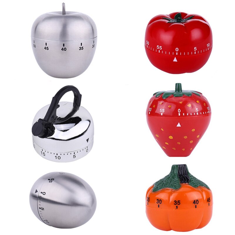 Cartoon Kitchen Timer 60 Minute Countdown Timer Fruit Vegetable Shape Cooking Timer Reminder Kitchen Tools