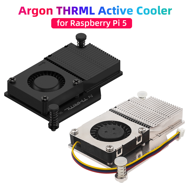 Argon THRML 30mm Active Cooler For Raspberry Pi 5 Active Cooling PWM Fan Passive Cooling Aluninum Fins Radiator for RPi 5