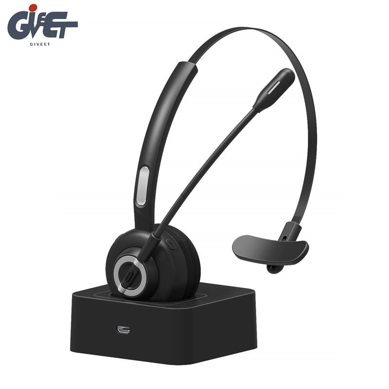 Kantoor Draadloze Headset Trucker Bluetooth Headset voor Mobiele Telefoon Bellen CVC6.0 Noise Cancelling Ondersteunt A2dp Muziek