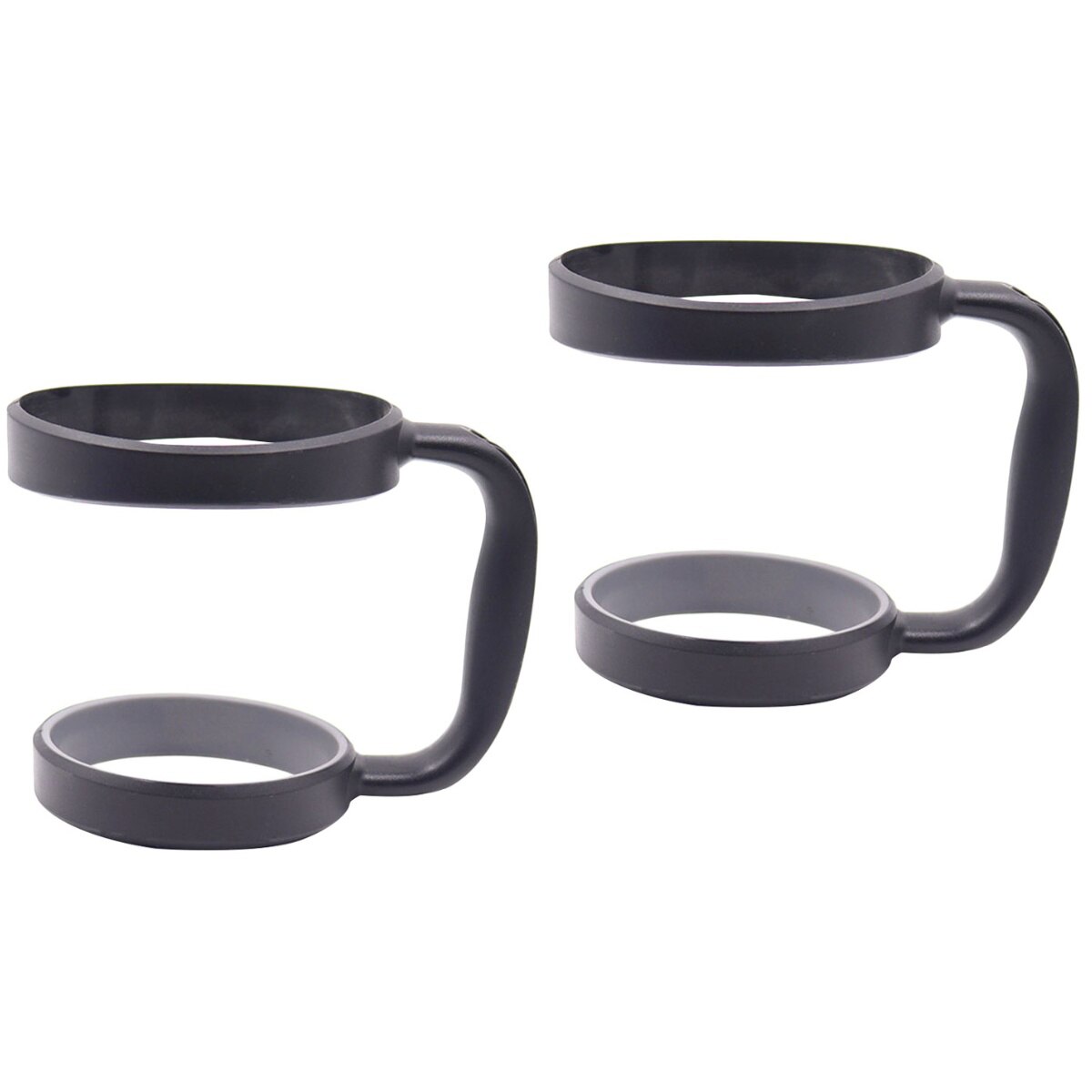 2pcs 30 oz Tumbler Handle Stainless Steel Beer Mug Handle Upgrade Anti-Slip Adjustable Travel Mug Handle (Black)