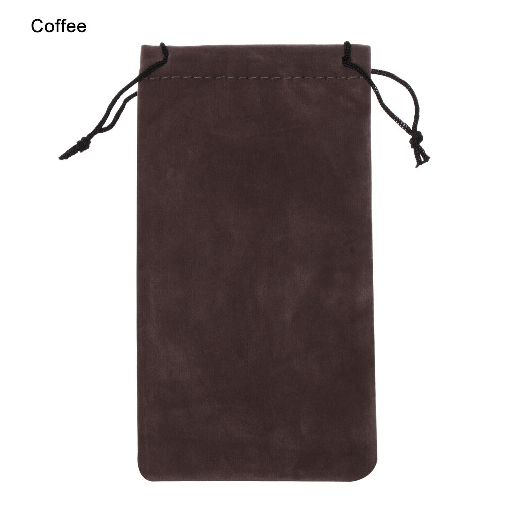 1Pc Koord Fluwelen Zakjes 18X9Cm Sieraden Verpakking Display Tassen Zachte Brillen Pocket Bril Doek Bag Eyewear case: coffee