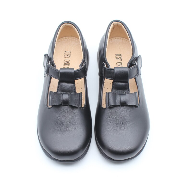 Meisjes imitatieleren zwarte schoolschoenen voor kinderen mary jane pu strik lak platte feestschoenen