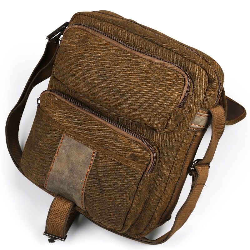 Canvas Tas Mannen Schoudertassen Leisure Slijtvast Retro Cross Messenger Vintage Tas Casual Mode Crossbody Tas