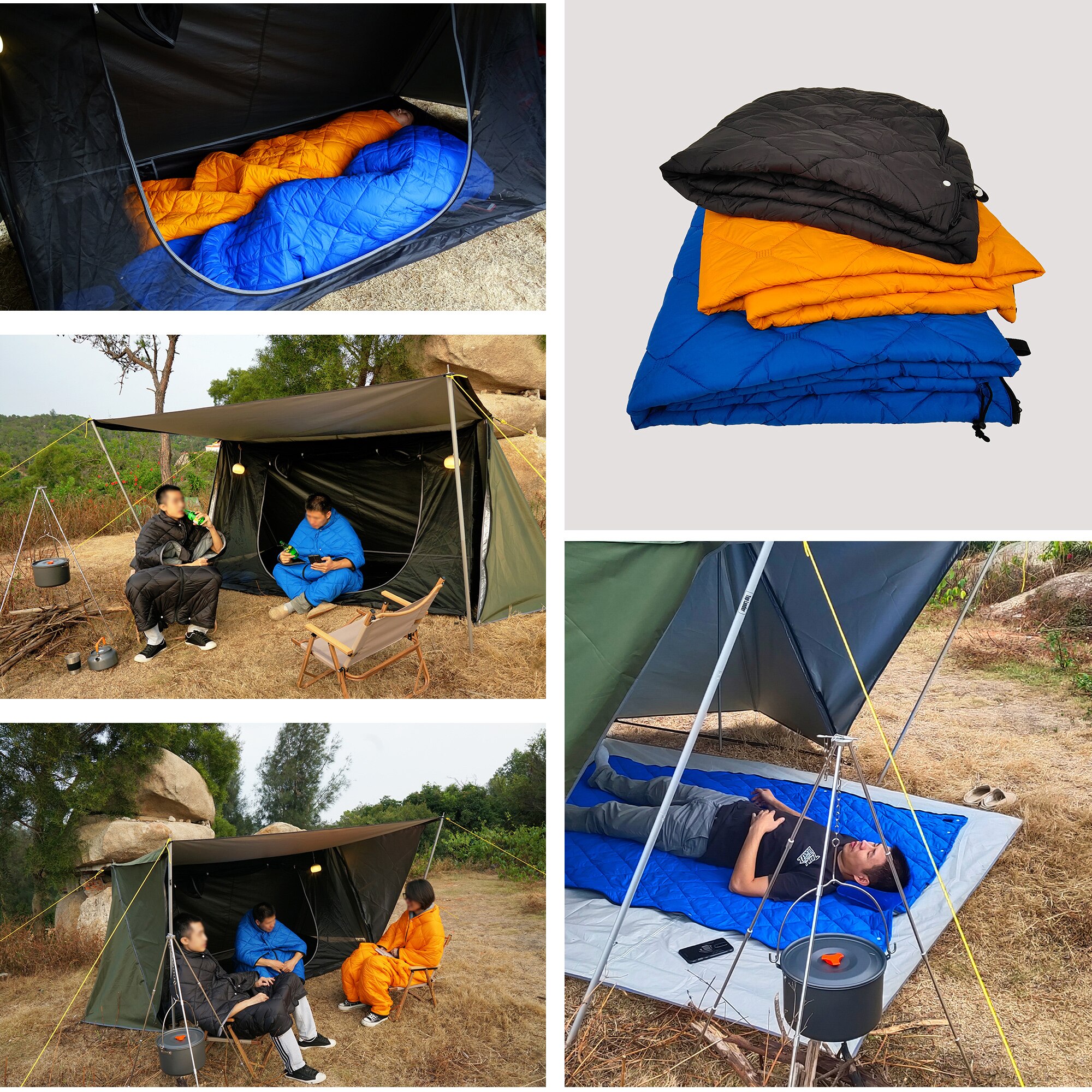 Camping Schlafsack Zelt Schlafen Gang Ein Mann Nac...  Grandado