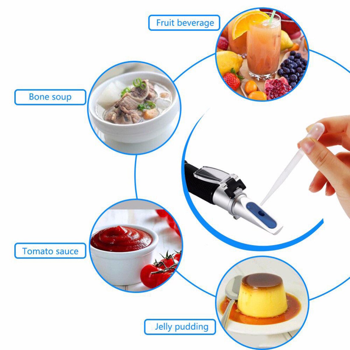 Digital 0-32% Brix Refractometer with ATC Handheld Refractometer Beer Wine Fruit Sugar Scale Alcohol Meter Test Tool Set