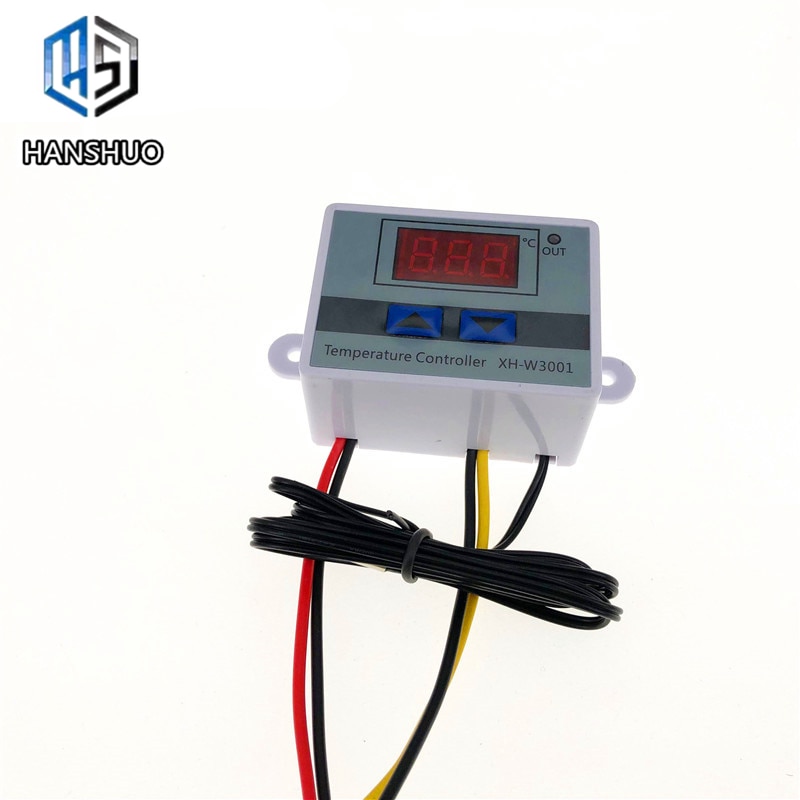 12V/ 24V/ 220V W3001 Digital LED Temperature Controller 10A Thermostat Control Switch Probe XH-W3001