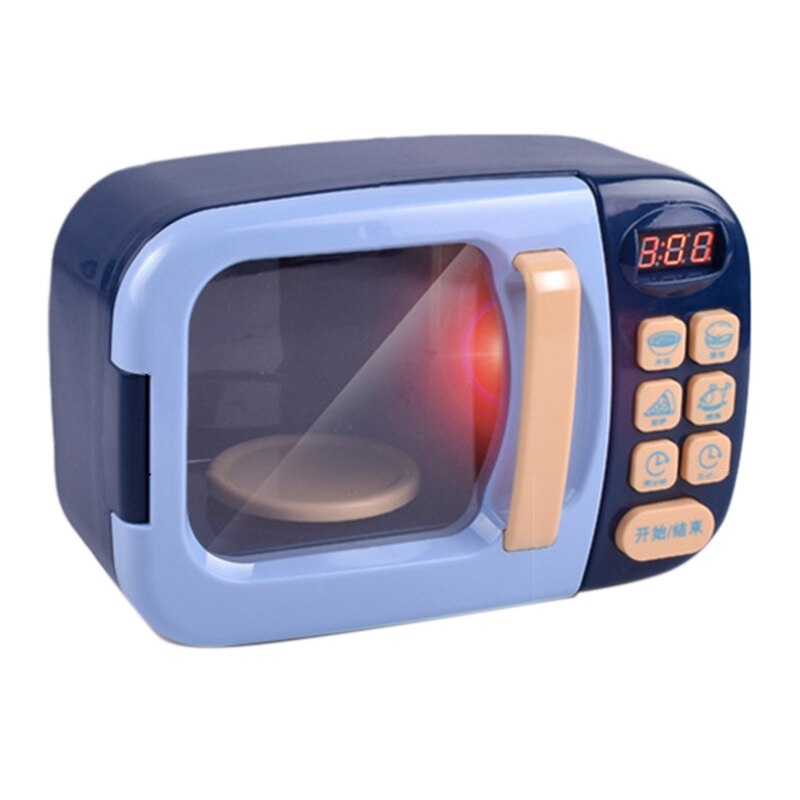Ensemble de jeu de cuisine à micro-ondes pour enfants avec faux micro-ondes électrique avec sons et lumières idéal pour les tout-petits