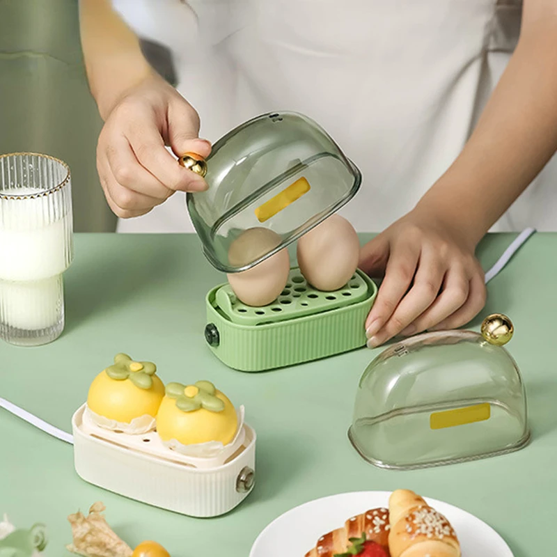 Eierkocher, tragbar, geringer Stromverbrauch, Studentenwohnheim, Mini-Frühstücksmaschine, Ausschalten, elektrischer Dampfgarer, Küchenwerkzeug, 120 W