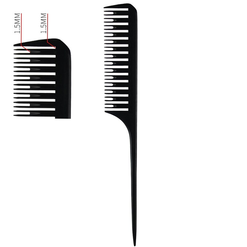 Hairdressing Comb Steel Tip Tail Pick Dyeing Comb Salon Highlighting Hair Comb Anti Static Barber Hair Cutting Comb: Plastic tail Size 2