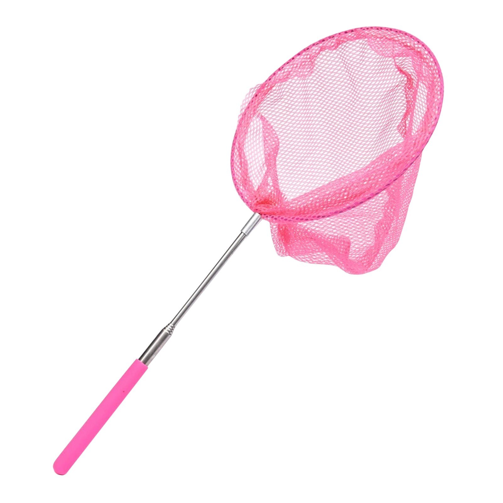 Retractable Children's Fishing Net And Insect Net Folding Bucket Retractable Multi-purpose Thicken Fishing Car-washing Gadget: Pink 