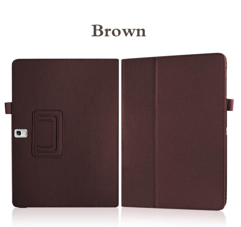 Per il caso di Samsung Galaxy Tab 10.5 S Sottile Retro Pieghevole Del Basamento DELL'UNITÀ di elaborazione Copertura Astuta di Cuoio Tab S 10.5 SM-T800 SM-T801 t805 Casi Tablet: Brown