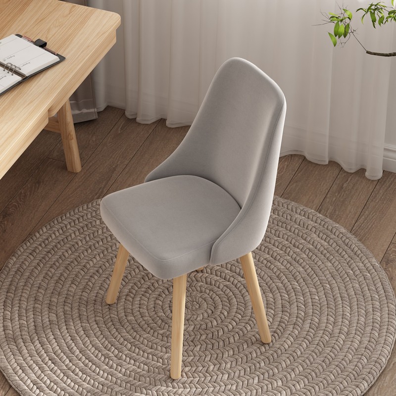 Home Office Chair Mid-Century Dining Chair Study Chair Fabric Upholstered Chair with Solid Wood Legs Wooden Chair
