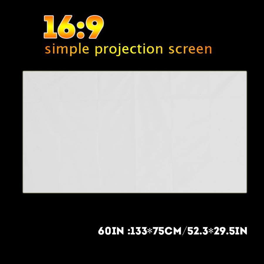 Hologram 60-120 tommer bærbar hvid farve projektor gardin projektion skærm 16:9 pantalla proyector electrica gardin
