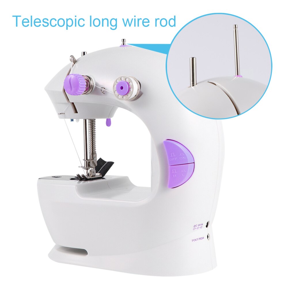 Mini Sewing Machine Electric Multifunctional Small Desktop Sewing Machine for Home (Pink, Original American Wire Gauge)