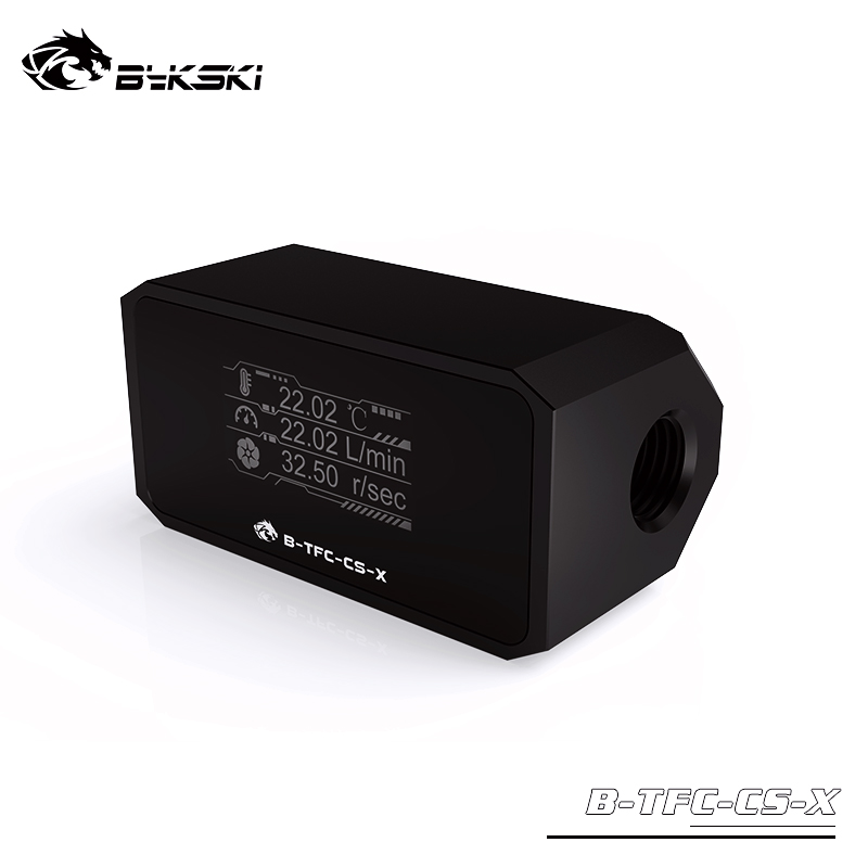 Bykski B-TFC-CS-X g1/4 ''Temperatur messer Wasserkühler oled Digital anzeige Monitor Thermometer Durchfluss fehler Alarm