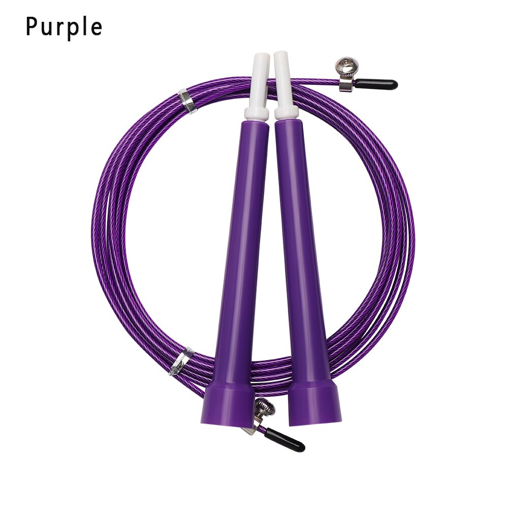 1PC ABS Handle Adjustable Steel Wire Jump Ropes Aerobic Exercise Lose Weight Skiping Rope Body Building Fitness Accessories: purple