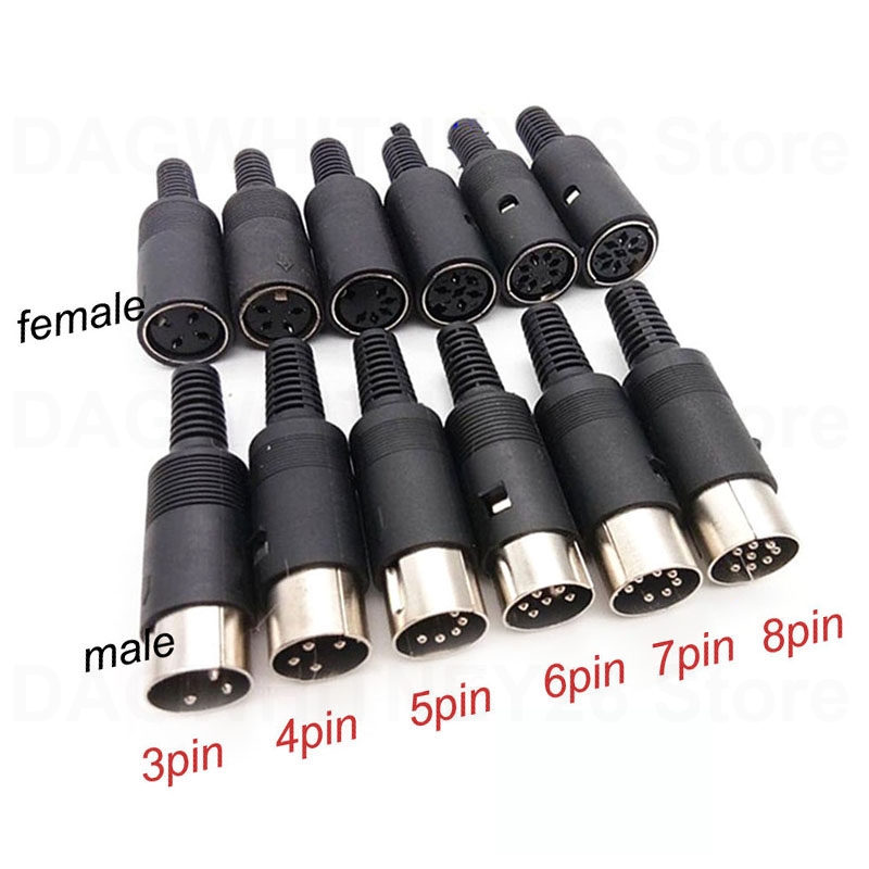 Adaptateur Audio DIN 3/4/5/6/7/8 broches, prise mâle femelle avec poignée en plastique, prise femelle, connecteur de châssis monté sur panneau U26