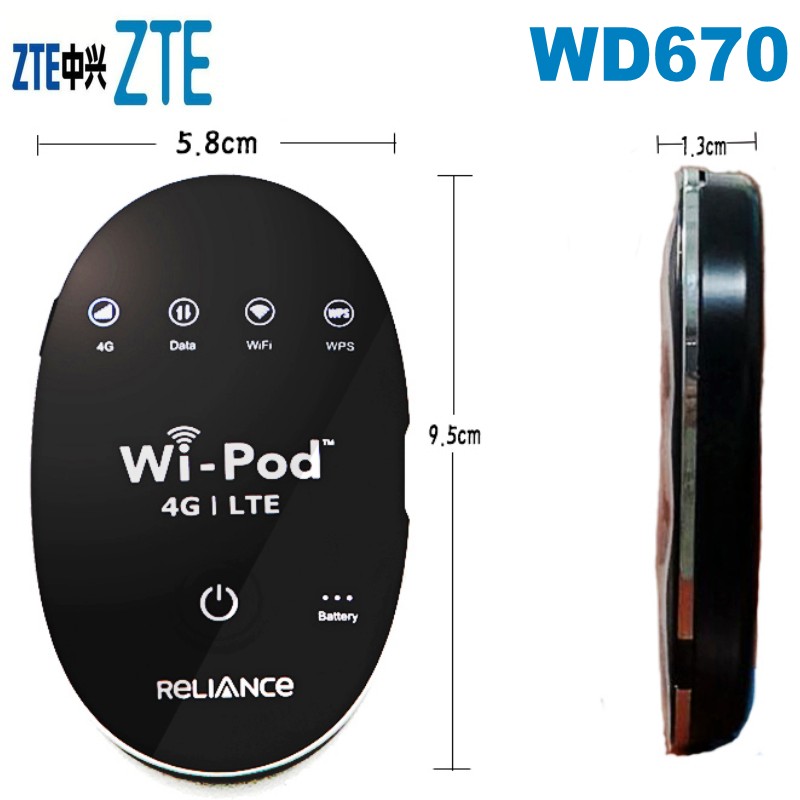 Unlocked ZTE WD670 Router Hotspot 4G LTE 850/1800 / 2300 MHZ WD670 Unlocked GSM Up to 31 WiFi Users