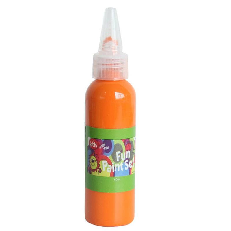 12 couleurs 60ml lavable doigt peinture sécurité et environnement enfants pigments bricolage pigment aquarelle protection dessin W6Z3: Orange