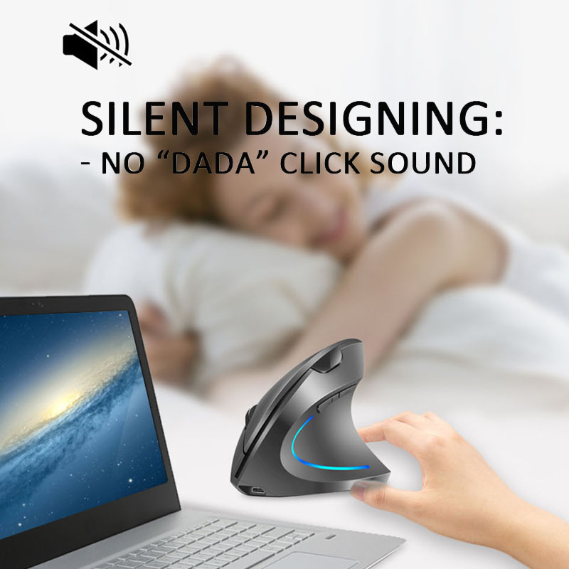 Ergonomic Vertical Mouse USB Wireless 2.4GHz Adjustable 2400DPI Gaming Silent Click For Home Office Computer PC MAC Right Hand
